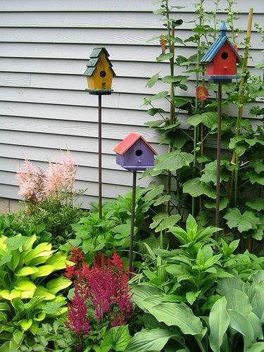 Garden Birdhouses, نباتات منزلية, Garden Deco, Have Inspiration, Garden Yard Ideas, Garden Cottage, Bird Garden, Rustic Gardens, Garden Crafts