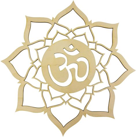 *‘Om’ is a mantra and a mystical Sanskrit sound from the Hindu origins. The syllable ‘Om’ is described as a ubiquitous mystical entity in Hindu culture. Today, in Hindu communities all over the world, the ‘Om’ symbol is a common sign displayed everywhere – reflecting its dense philosophies and theologies. Use for wall decorations, wall hanging, wall art, home decor, stencil, meditation focal point, or lay flat as a table center piece, or add to your alter. *In Buddhism, the lotus blossom represe Lotus Wall Art, Wooden Wall Art Decor, Jaali Design, Sacred Geometric, Sacred Geometry Art, Zen Wall Art, Christian Cards, Sacred Symbols, Baby Animal Prints