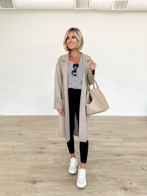 Ella open-front long sweater-blazer curated on LTK Open Sweater Outfit, Long Open Sweater, Long Sweater Jacket, Grey Sweater Outfit, Boston Trip, Interview Outfits, Sweater Outfit, Sweater Blazer, Open Front Sweater