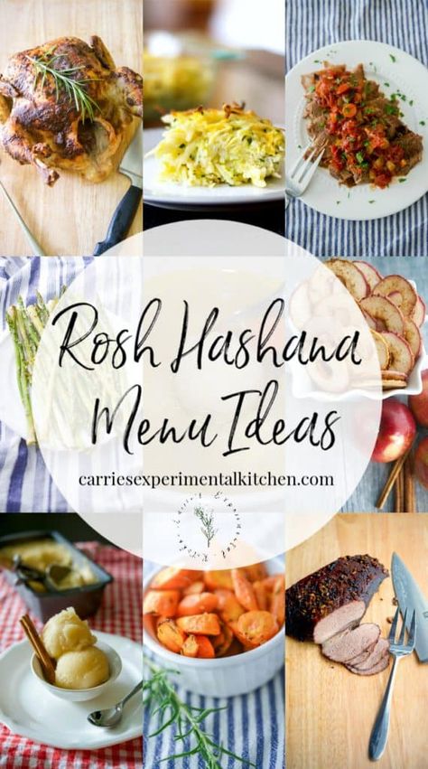 Rosh Hashanah Dinner, Rosh Hashanah Menu, Rosh Hashana Recipes, Rosh Hashanah Recipes, Jewish Holiday Recipes, Dinner Menu Ideas, Jewish Cuisine, Oven Roasted Asparagus, Shabbat Dinner