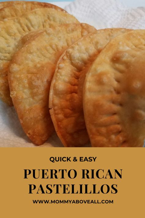 Puerto Rican Meat Pies, Empanadas Puertorriqueñas, Portirican Foods, Chicken Pastelillos Puerto Rican, Easy Puerto Rican Desserts, Pastelitos Puerto Rican, Easy Latin Recipes, Pastellios Recipe Puerto Rico, Puerto Rican Empanadas Beef