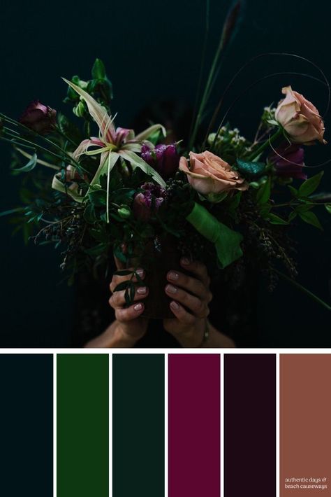 Mother Gothel Color Palette, Dark Emerald Color Palette, Art Color Palette Colour Schemes, Emerald Green Complimentary Color Palette, Romantic Goth Color Palette, Gothic Color Pallete, Dark Fairytale Color Palette, Dark Eclectic Color Palette, Blackberry Color Palette