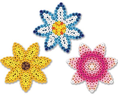 Perler bead flowers Melty Bead Patterns, 3d Perler Bead, Fuse Bead Patterns, Hama Beads Patterns, Diy Perler Beads, Melting Beads, Perler Beads Designs, Perler Bead Art, Perler Patterns