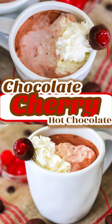 Special Hot Chocolate, Hot Cocoa Cups Diy Gifts, Hot Chocolate Drinks With Alcohol, French Press Hot Chocolate, Hot Drink Mixes, Cherry Hot Chocolate, Fancy Hot Chocolate, Strawberry Hot Chocolate, Hot Chocolate Recipe Homemade