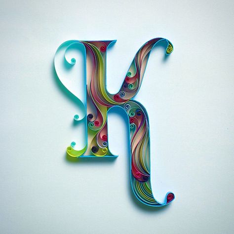 K for kitchens #johnsonKitchens #nofilter #papertype #papertypography #thedailytype #goodtype #Typespire #typographyinspired #typeverything #typografi #graphicdesign Sabeena Karnik, K Letter, Quilling Letters, Arte Quilling, The Letter K, Schrift Design, Stylish Alphabets, Paper Quilling Patterns, Quilled Paper Art