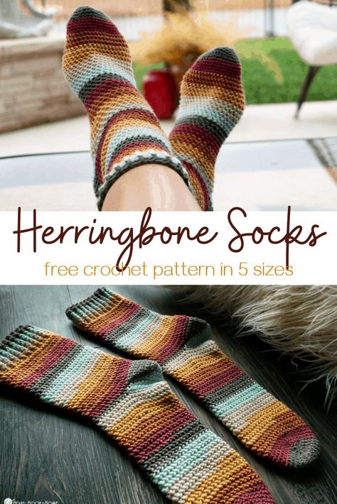 Short row heel - Ashlea has a great example of how it's done! Check it out. Crochet Herringbone, Short Row Heel, Crochet Sock, Crocheted Slippers, Crochet Socks Pattern, Crochet Mignon, Half Double Crochet Stitch, Confection Au Crochet, Socks Pattern