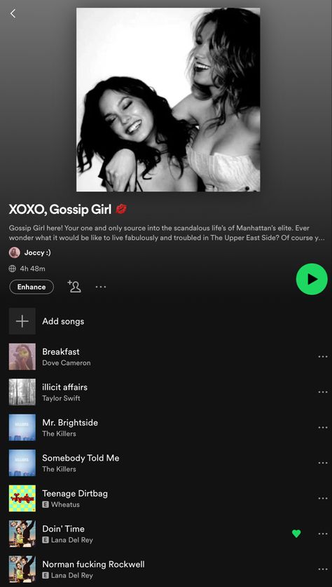 Girlhood Playlist, Gossip Girl Playlist, Nicknames For Girls, Summer Songs Playlist, Xoxo Gossip Girl, Playlist Names Ideas, Playlist Names, Therapy Playlist, Xoxo Gossip