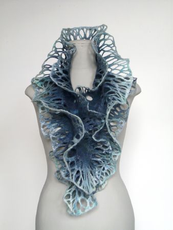 Dagmar Binder A Level Textiles, Body Adornment, Felted Scarves, Neck Piece, Nuno Felting, Textiles Fashion, Wet Felting, Felt Art, Wool Scarf