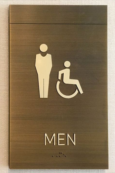 Bronze Signage, Restroom Signage, Masdar City, Ada Restroom, Restrooms Signage, Ada Signage, Room Signage, Dream Gym, Ada Signs