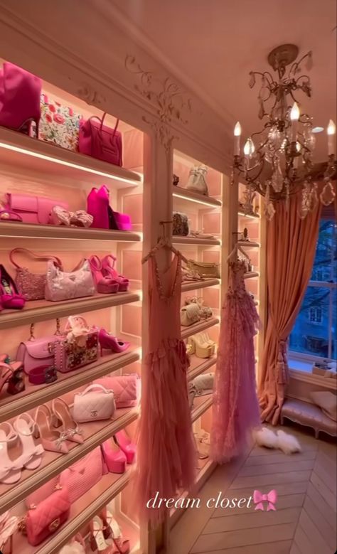 Fancy Beds, Apartment Decor Ideas, Pink Glamour, Girly Apartments, Girly Apartment Decor, Dream Closet Design, Barbie Core, Closet Wardrobe, Ballet Clothes