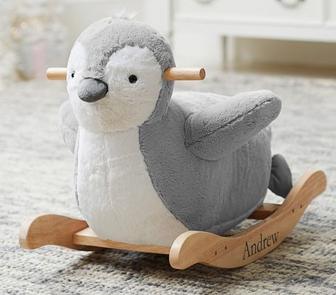 Penguin Plush Rocker | Pottery Barn Kids Penguin Nursery Ideas, Arctic Nursery, Penguin Nursery, Penguin Baby Showers, Nursery Rocker, Penguin Plush, Baby Toys Newborn, Baby Boy Toys, Penguin Pattern