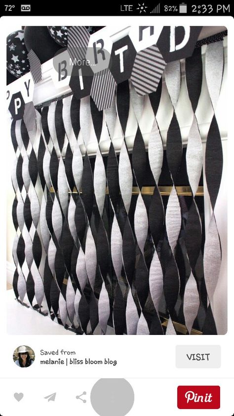 Backdrop , for photos? Black And White Party Decorations, Black And White Birthday, White Party Decorations, Soccer Birthday Parties, Black White Parties, Soccer Birthday, Modern Party, White Birthday, Black And White Theme