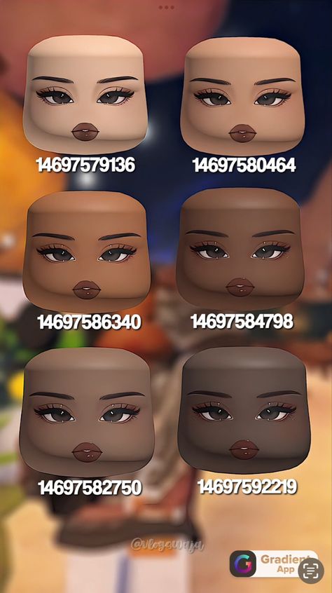 Bloxburg Fnaf Decals Codes, Makeup Codes Berry Ave, Eyelash Codes Berry Ave, Faces Codes, Bloxburg Face Codes, Roblox Sets, Roblox Face, Brown Hair Roblox, Halloweenský Makeup