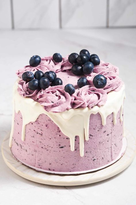 The Ultimate Blueberry Cake - Amycakes Bakes Blueberry Swirl Cake, Blueberry Sorbet Cake, Birthday Cheesecake Decoration, Birthday Cake Blueberry, Blue Berry Cake, Blueberry Birthday Cake, Moist Blueberry Cake, Cheesecake Decoration, Blueberry Frosting