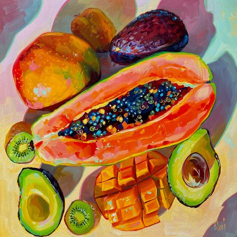 Soyut Sanat Tabloları, Fruit Painting, Acrylic Painting Techniques, A Level Art, Fruit Art, Wood Canvas, Food Drawing, Painting Art Projects, Art Portfolio