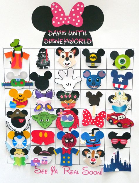 Disneyland Announcement, Disney Embellishments, Disney Countdown Calendar, Disneyland Countdown, Fun Calendar, Creative Vibes, Cruise Disney, Vacation Countdown, Mickey Clubhouse