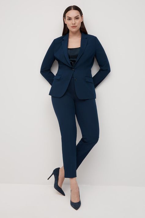 If you’re attending a wedding or another special event, this oversized blazer and pants set will make you totally fitted for the occasion. The jacket has crisp tailoring and rich color block, giving it a unique vibe that makes it look like you tried—but not too hard. Womens Navy Suit, Suits For Work, Navy Sister, Teal Suit, Blue Blazer Women, Navy Tuxedos, Royal Blue Blazers, Women Suits Wedding, Royal Blue Suit