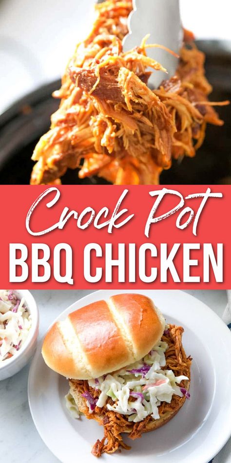 collage image of Crock Pot BBQ Chicken. Crock Pot Barbeque Chicken, Barbeque Chicken Sliders, Slow Cooker Barbeque Chicken, Easy Crockpot Chicken Recipe, Crock Pot Bbq Chicken, Slow Cooker Mississippi Roast, Crockpot Chicken Recipe, Crockpot Bbq Chicken, Crock Pot Bbq