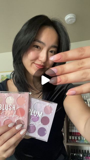 emily zheng • chez nails on Instagram: "#ad Trying eyeshadow nail art on regular polish and LOVE how it turned out! A fun and easy DIY summer mani using all @target products 🤩 Everything I used is in my Target Storefront, link in bio!   @essie “Arctic Jelly” and “Good to Go” quick dry top coat  @opi matte top coat  @colourpopcosmetics pressed powder eyeshadow makeup palettes in “Blush Baby” and “Plum Szn”  @elfcosmetics “Concealer” and “Blending Eye” brushes   #TargetPartner #paidlink" Nail Art With Regular Polish, Eyeshadow Nail Polish Diy, Using Eyeshadow On Nails, Eyeshadow On Nails, Nails Eyeshadow, Eyeshadow Nails Diy, Eye Shadow Nails, Eyeshadow Nails, How To Use Eyeshadow