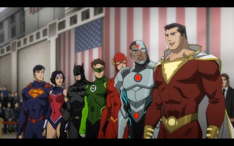 Justice League Animated Movies, Reign Of The Supermen, Shazam Movie, Justice League Animated, New Justice League, Jay Baruchel, Anton Yelchin, Dc Animated, George Miller