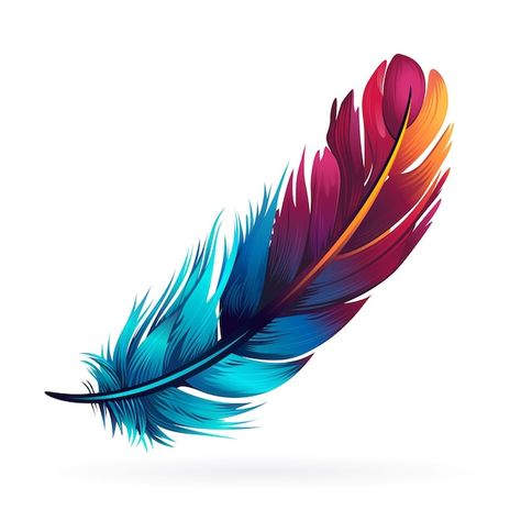 Watercolor abstract feather isolated on ... | Premium Vector #Freepik #vector #watercolor-feather #art #feather-illustration #object Feathers Illustration, Feather Outline, Peacock Feather Art, Abstract Feather, Feather Illustration, Feather Logo, Bird Vector, Feather Drawing, Parrot Feather