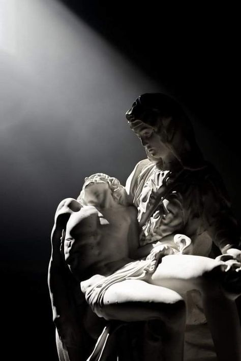 Michelangelo's Pieta (1504) Pieta Sculpture, Michelangelo Paintings, Michelangelo Sculpture, La Pieta, Catholic Wallpaper, Religious Photography, Beauty Of The World, Heaven Art, Mama Mary