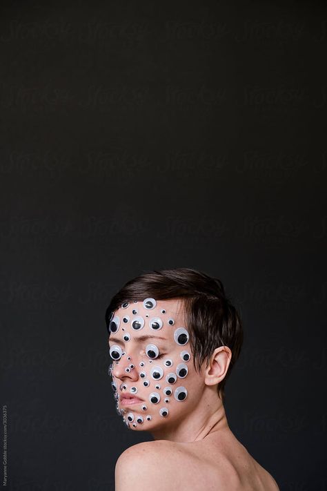 Googly Eyes Photoshoot, Weird Studio Photography, Weird Self Portraits, Mental Photoshoot, Contemporary Portrait Photography, Phobia Photography, Conceptual Self Portrait Photography, Weird Portrait Photography, Weird Portraits