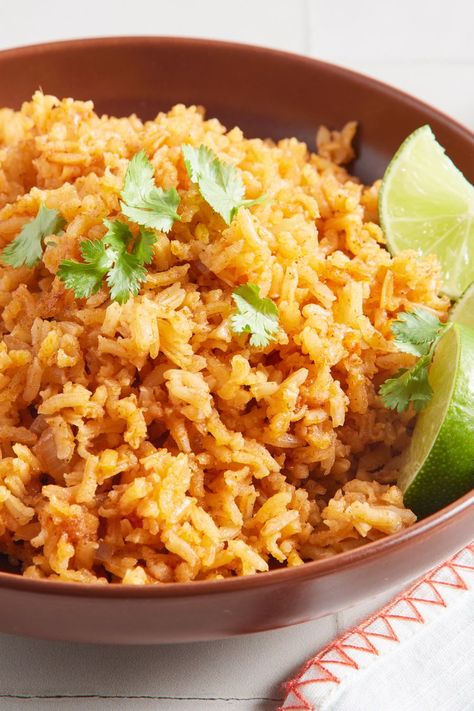 Mexican Rice Southwestern Rice Recipe, Rice For Taco Bar, Magnolia Mexican Rice, Yellow Rice Mexican, Fast Mexican Rice, Mexican Rice In Instant Pot, Rice To Go With Tacos, Large Batch Mexican Rice, Mexican Rice No Tomato Sauce