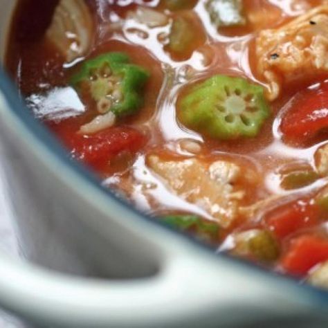 I loved Campbell's Chicken Gumbo soup as a child.  I never new what those round green things with seeds in them were that were floating around in the soup until I was grown and moved to the south.  I discovered okra and decided to duplicate the canned soup.  Outstanding if I do say so myself and a nice change from Homemade Chicken Noodle Soup Chicken Gumbo Soup Recipe, Gumbo Soup Recipe, Chicken Gumbo Soup, Gumbo Soup, Chicken Gumbo, Mustard Powder, Beef Barley, Okra Recipes, Gumbo Recipe