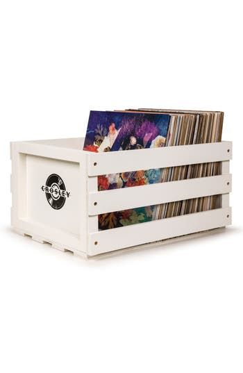 As your vinyl collection grows, this durable, lightweight wooden storage crate makes it easy to flip through the stacks when it's time to pick the next LP. A fire-branded logo enhances the rustic character of the classic crate-digging design. 13 3/4" x 18" x 9 1/2" Some assembly required Wood Imported Record Storage Box, Record Crate, Crosley Radio, Wooden Storage Crates, Vinyl Record Holder, Storage Crate, Vinyl Record Storage, Vinyl Storage, Record Storage