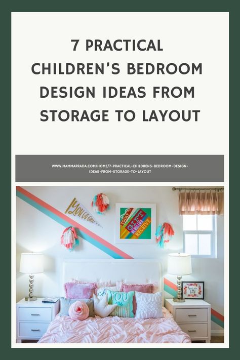 Designing a children’s bedroom brings unique challenges compared to adult bedrooms. Kids are smaller and messier than adults which affects storage options. A child’s room needs to change as they grow and perhaps become a spare bedroom in a few short years. Kids Room Layout, Bright Colored Furniture, Childrens Bedrooms Design, Room Needs, Adult Bedroom, Parenting Articles, Bedroom Design Ideas, Spare Bedroom, Pink Bedding