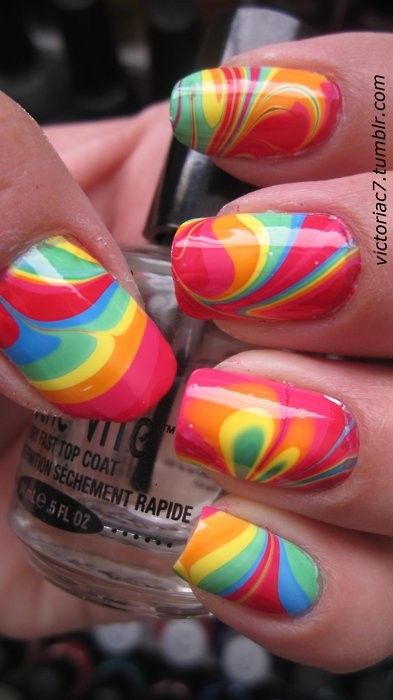 DONE! Do It Yourself Nails, Nails Opi, Tie Dye Nails, How To Tie Dye, Marble Nails, Manicure Y Pedicure, Cool Nail Designs, Sally Hansen, Manicure E Pedicure