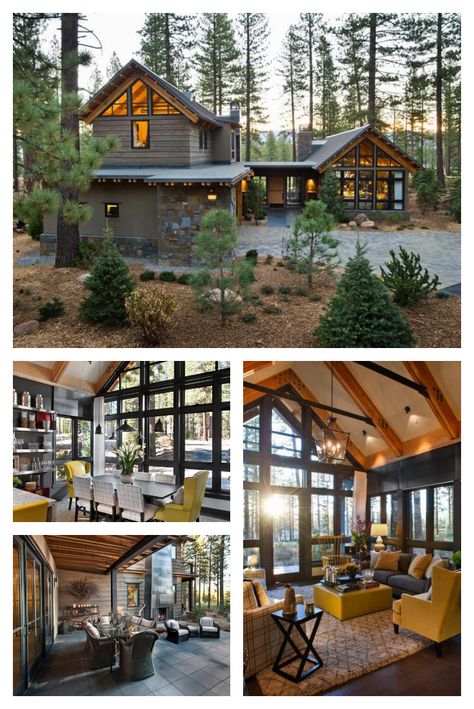 Loved this year's HGTV Dream Home?  Check out HGTV Smart Home 2014 and enter for your chance to win--> http://www.hgtv.com/smart-home/index.html?soc=pinterest Cabin With Large Windows, Craftsman Cabin, Contemporary Craftsman Home, Contemporary Lake House, Contemporary Mountain Home, Tahoe Cabin, Hgtv Dream Homes, Lake Homes, Hgtv Dream Home