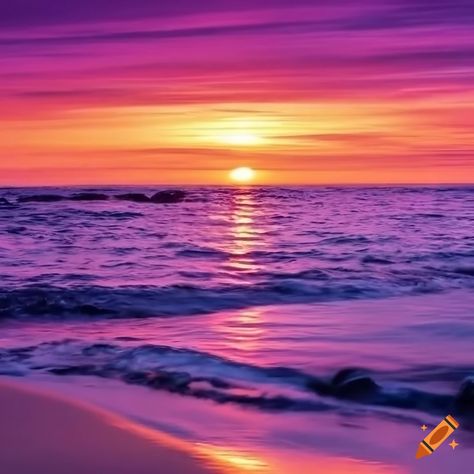 Award winning photograph, a sunset over the ocean, the sky a brilliant canvas of orange, pink, and purple. beautiful, hd, 8k on Craiyon Purple And Yellow Sunset, Purple And Orange Aesthetic, Purple And Orange Sunset, Zemer Peled, Magenta Sunset, Pink And Orange Sunset, Pink And Purple Sunset, Purple Sunrise, Painted Sunset