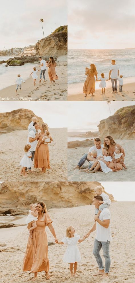 Neutral Beach Pictures Family, Lifestyle Family Beach Session, Beach Family Photos Outfits 2023, Family Of 5 Beach Photoshoot, Beach Photo Session Outfits, Flowy Dress For Beach Pictures, Family Poses Beach, Lake Photoshoot Ideas Family, Beach Family Of 5 Photos