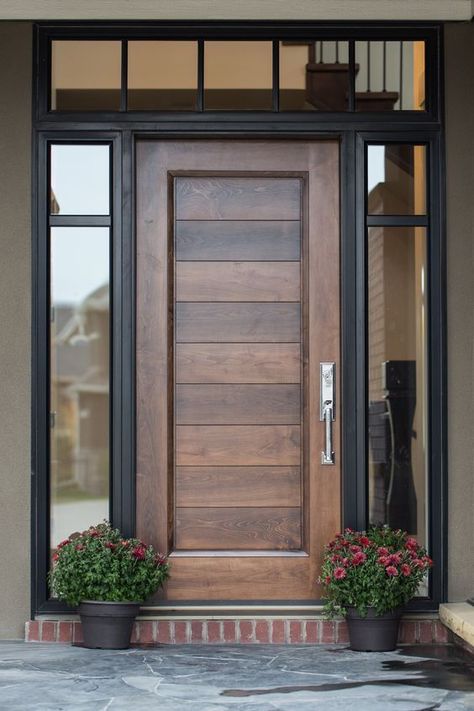 I really like this entryway, for the simplicity. #homedecor #interiordesign #decoration #doorideas #doorispo #doordesign Front Door Design Ideas, Pintu Interior, Door Design Ideas, Modern Wooden Doors, Main Entrance Door Design, Beautiful Front Doors, Farmhouse Front Door, Modern Front Door, Entrance Door Design