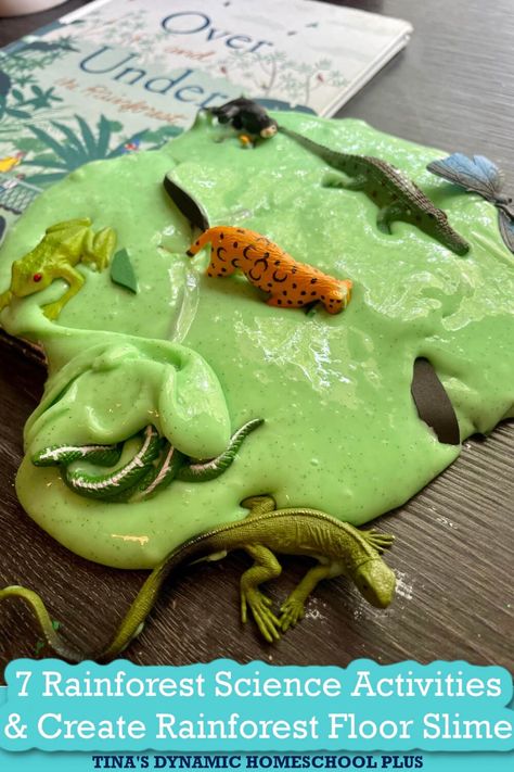 Rainforest Activities Preschool Science Experiments, Rainforest Art Activities, Jungle Theme Stem Activities, Rainforest Playdough, Rainforest Experiments For Kids, Amazon Rainforest Activities, Amazon Rainforest Crafts, Rainforest Science Experiments For Kids, Jungle Science Experiments