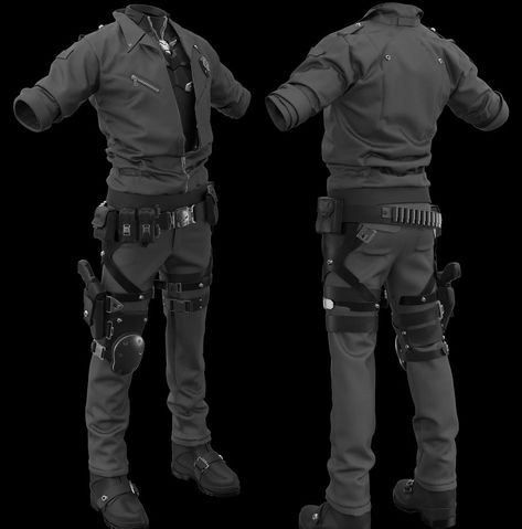 Undercover Cop Outfit, High Tech Clothing, Tactical Suit Concept Art, Secret Agent Outfit Male, Men Body Reference, Police Character Design, Vigilante Suit Design, Tatical Clothes, Vigilante Outfit