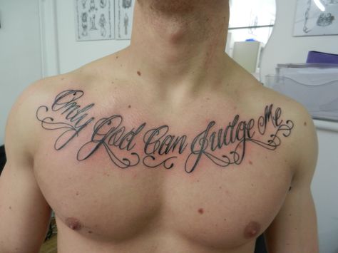 Letter Chest Tattoo, Words On Chest Tattoo, Cursive Chest Tattoo, Chest Lettering Tattoo Men, Chest Writing Tattoo, Chest Tattoo Writing, Chest Tattoo Lettering, Chest Tattoo Quotes, Writing Tattoo