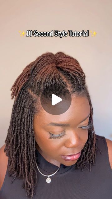 Dorenda Standifer on Instagram: "✨This Style takes less than 10 Seconds to do Yall!
✨It's literally, wrap, split, flip, pull and you're done! 
✨I always keep a spare ponytail holder with me during these warmer months. I always end up doing a ponytail and if I'm still at work, I'll do this style!
✨I promise you locs are definitely versatile! I feel like these quick tutorials prove just that! 
#quicklocstyles #locs #locjourney #microlocs #microlocsjourney #microlocstyles  #sisterlocks #sisterlocs #allofthelocs #tinylocs #tinylocks  #locnation  #4clocs #4yearslocd" Bobby Pin Loc Styles, Microlocks Updo Hairstyles, Microlocs On Thick Hair, Interlock Locs Hairstyles, Palm Rolled Micro Locs, Sisterloc Hairstyles For Women, Updos For Locs For Women, Sisterloc Styles Hairstyles, Microlocs Hairstyles For Women