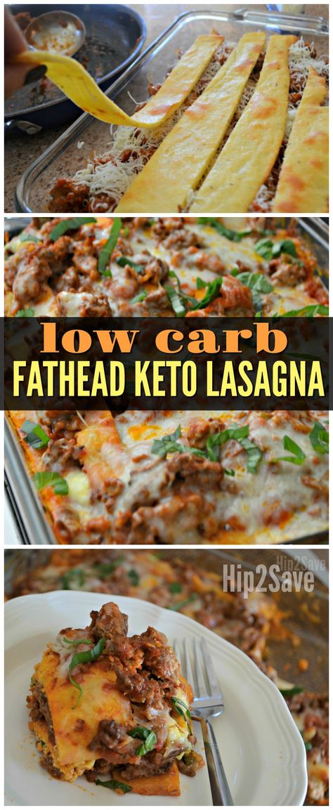 This delicious recipe replaces traditional lasagna noodles with Keto friendly "Fathead" dough as a genius low carb idea! Cena Keto, Keto Lasagna, Fat Head, Starting Keto Diet, Low Carb Diets, Keto Diet Food List, Keto Fat, Keto Food List, Low Carbohydrate Diet