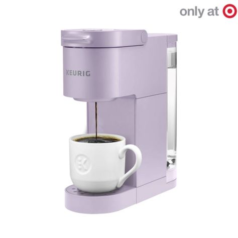 Mini Keurig Coffee Station, Cute Coffee Maker, Pink Keurig, Purple Kitchen Appliances, Keurig Coffee Station, Coffe Maker, Single Serve Coffee Maker, Coffee Pod Storage, Capsule Coffee Machine