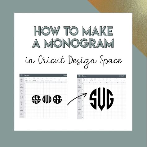 Super easy to follow step-by-step tutorial (with video) on how to create a monogram in Cricut Design Space. By the end, you'll know exactly how to customize pretty much everything you own to create personalized gifts or items to make and sell! Items To Make And Sell, How To Design Tshirts, Cricut Monogram Font, Create Monogram, Free Monogram Fonts, Cricut Monogram, Cricut Projects Beginner, A Monogram, Cricut Fonts