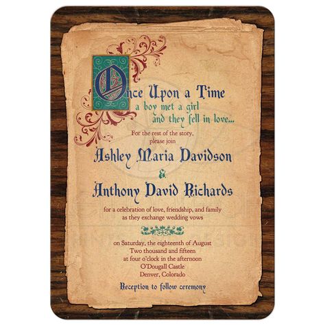 Once Upon A Time Wedding, Medieval Fairytale, Fairytale Wedding Invitations, Medieval Wedding, Sweet 16 Invitations, Online Invitations, Fairy Tale Wedding, Wedding Guide, Disney Wedding