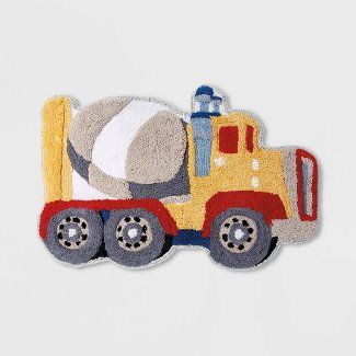 Kids' Bath Rugs : Target Toddler Boy Truck Room, Toddler Boy Car Theme Bedroom, Construction Themed Bedroom, Kids Bath Rug, Efficient Bathroom, Truck Bedroom, Rugs Target, Mountain Bedroom