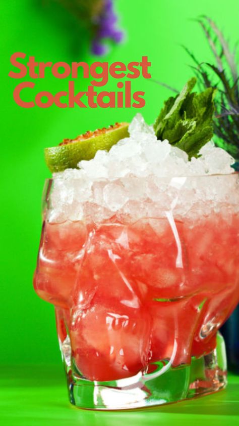 Strongest Cocktails Strong Alcoholic Drinks That Taste Good, Strong Cocktails That Taste Good, Strong Drinks That Taste Good, Strong Cocktail Recipes, Strong Alcoholic Drinks, Zombie Cocktail, Negroni Recipe, Strong Cocktails, Punch Drinks