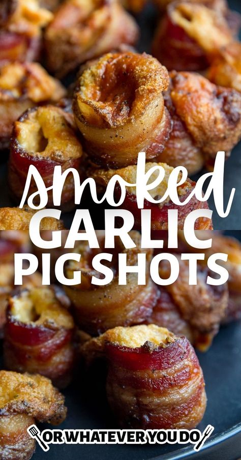 Treager Appetizer Recipes, Pellet Grill Appetizer Recipes, Easy Smoker Appetizers, Easy Smoked Appetizers, Traeger Appetizer Recipes, Pellet Smoker Appetizers, Bacon Shots, Smoker Appetizers Snacks, Smoked Treats