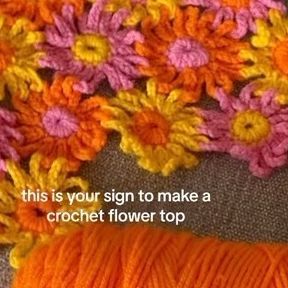 Daily Crochet and knitting on Instagram: "Making a crochet flower sweater🌸 Like & share • comment your reaction💭 @brilliantknits - daily crochet art🧶 Artist: @emilygstephens" Crochet Flower Sweater, Crochet Flower Top, Flower Jumper, Flower Sweater, Crochet And Knitting, Flower Top, Flower Tops, Crochet Art, Crochet Flower