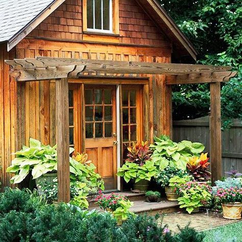 Small Pergola Ideas, Free Standing Pergola, Garden Playhouse, Small Pergola, Pergola Curtains, Run In Shed, Build A Playhouse, Pergola Ideas, Modern Pergola