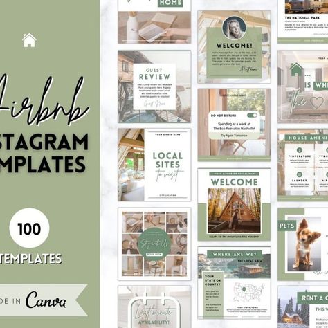 Instagram Post Templates for Airbnb Airbnb Templates, Airbnb Rentals, Air Bnb, Airbnb Host, List Template, Increase Engagement, Story Template, Instagram Post Template, Post Templates